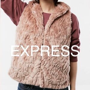 Express Hooded Faux Fur Vest ~ Size XS